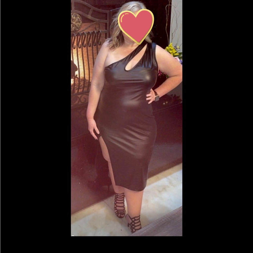 SHEIN One Shoulder Black Dress